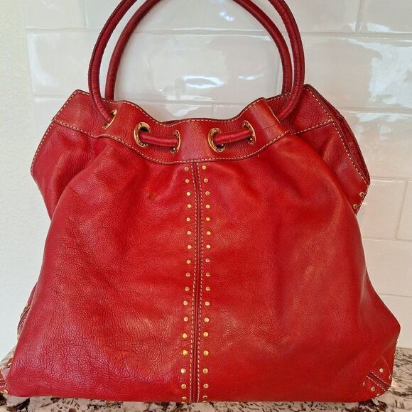 Michael Kors Red Leather Shoulder Bag - Picture 1 of 14